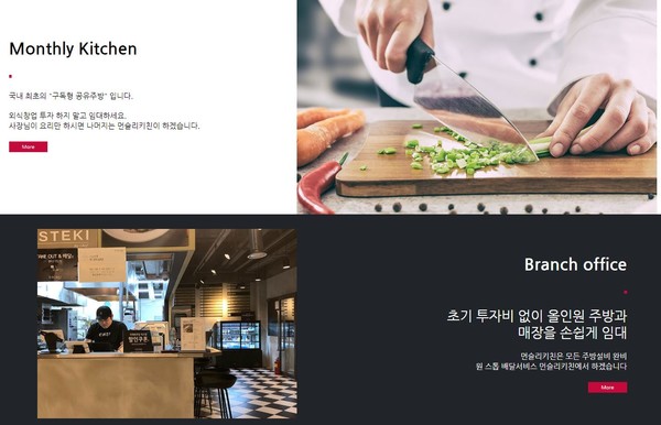 공유주방 사업이 언택트 소비의 핵심으로 떠오른 가운데 먼슬리키친, 위쿡 등의 공유주방 브랜드를 활용한 창업사례가 늘고 있다. / 사진=먼슬리키친 홈페이지