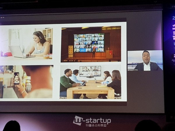 라구란패티 총괄대표의 연설 장면