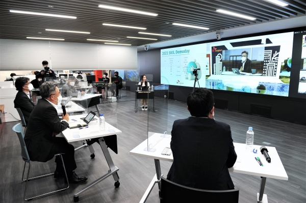 SK에코플랜트는 친환경 분야에 혁신 기술을 가진 스타트업을 모집해 피칭대회인 'SKIL(SK Innovation Lab) 데모데이'를 실시했다./사진=SK에코플랜트 