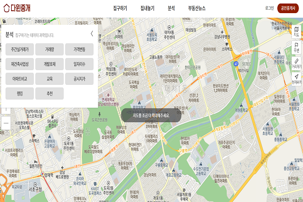 다윈중개는 지난달부터 개발호재·재건축 사업성 서비스를 제공하고 있다. 사진=다윈중개 홈페이지 캡처