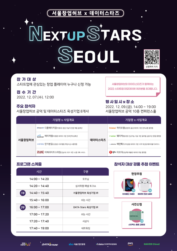 한국데이터산업진흥원·서울산업진흥원 서울창업허브서 9일 데모데이