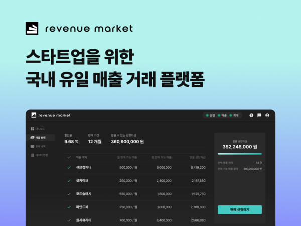 국내 최초 매출 거래 플랫폼 ‘레베뉴마켓,’ 26억 원 시드 투자 유치