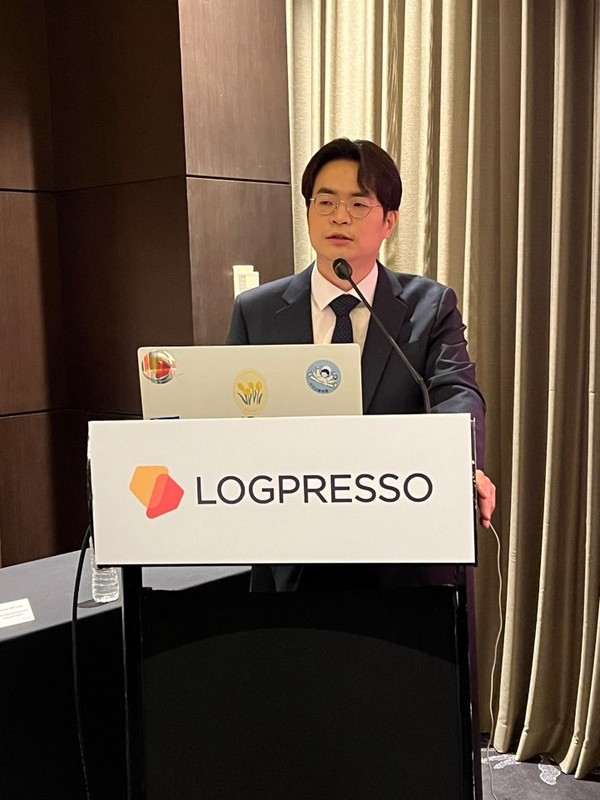 양봉열 로그프레소 대표는 13일 여의도 콘래드호텔에서 진행한 창립 10주년 기념 기자간담회에서 클라우드 SIEM 전문기업으로의 비전을 발표했다./사진=로그프레소 제공