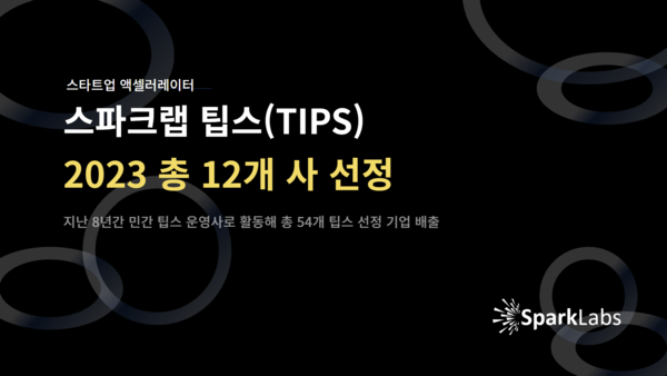 스파크랩, 2023 팁스(TIPS) 성과 발표..12개사 선정