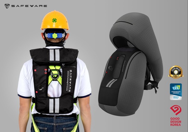 /사진=세이프웨어의 스마트 추락보호 에어백 C3