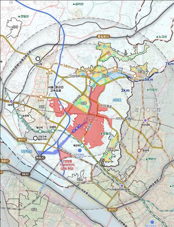 고양창릉 신도시 기업이전단지 위치도. 사진=한국토지주택공사 제공