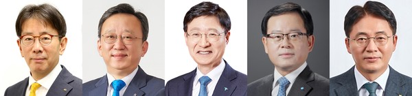 5대 은행장. 왼쪽부터 이재근 KB국민은행장, 정상혁 신한은행장, 이승열 하나은행장, 조병규 우리은행장, 이석용 NH농협은행장 /사진=연합뉴스 