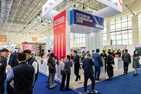 지난 8일부터 10일까지 우즈베키스탄 타슈켄트에서 열린 ‘우즈푸드 2025(UzFood 2025) 박람회’ 내 한국관의 모습. /사진=대한무역투자진흥공사