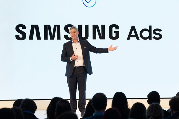 ▲ 마이클 스캇(Michael Scott) 삼성전자 영상디스플레이(VD) 사업부 상무가 삼성 애즈의 광고 설루션 혁신에 대해 설명하고 있다./사진=삼성전자