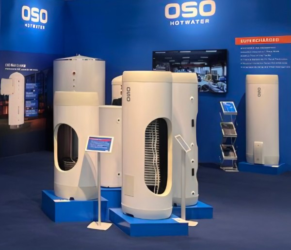 올 초 독일 프랑크푸르트에서 열린 세계 최대 규모 냉난방공조 전시회인 ‘ISH(International trade fair for sanitation, heating and air) 2025’에 참가한 OSO社의 부스 전경/사진=LG전자