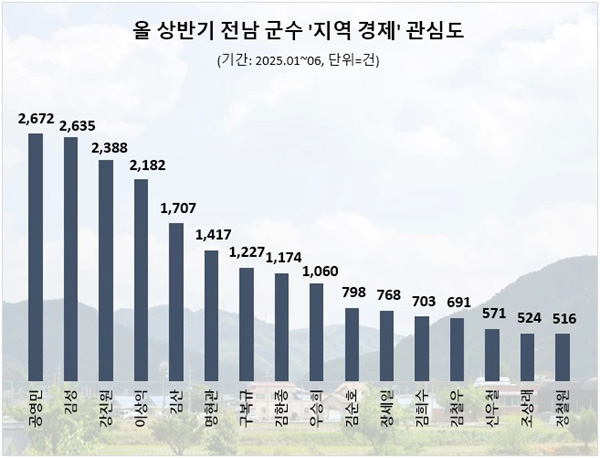 올 상반기 '지역경제' 관심도