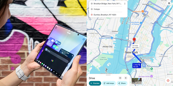▲ 제미나이가 추천한 뉴욕의 촬영 명소 동선/사진=삼성전자