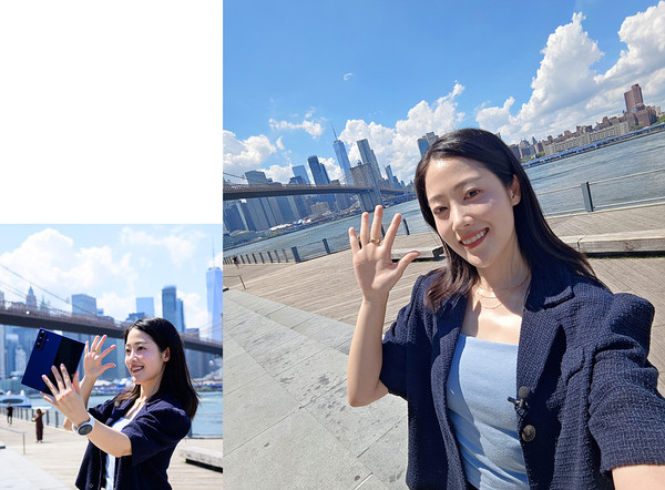 ▲ 갤럭시 Z 폴드7의 전면 카메라로 촬영한 와이드 셀피/사진=삼성전자