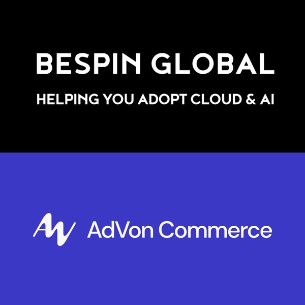 /사진=베스핀글로벌과 애드본 커머스 로고