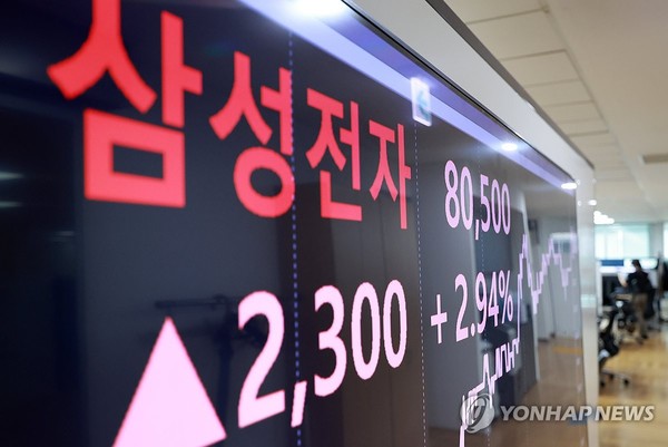8만500원에 거래 마친 삼성전자/사진=연합뉴스