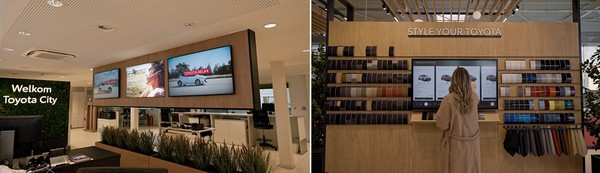 토요타는 40개국 1,250개 토요타 매장에 삼성 스마트 사이니지 및 솔루션을 적용했다./사진=삼성전자