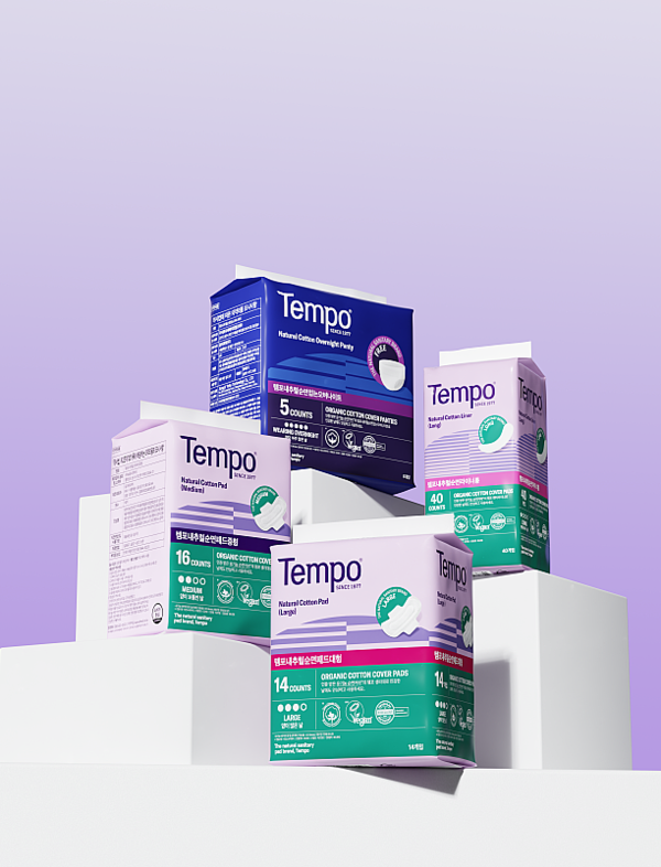 여성용품 브랜드 ‘템포’, 초경의 날 맞아 취약계층 여성청소년에게 생리대 기부/사진=동아제약