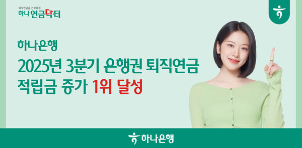 손님이 선택한 1등 은행, 퇴직연금은 하나로!” 全 은행권 퇴직연금 적립금 증가 1위 달성!/사진=하나은행