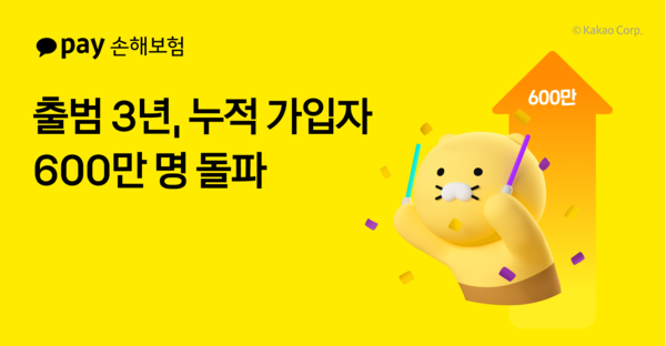 출범 3년 만에 누적 가입자 600만 명을 돌파/사진=카카오페이손해보험