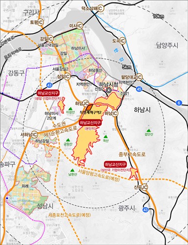 하남교산 신도시 자족용지 위치도(사진=경기도 제공)