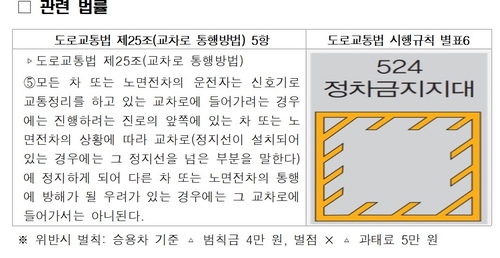 '교차로 꼬리물기' 정차금지지대/ 표=경찰청 제공