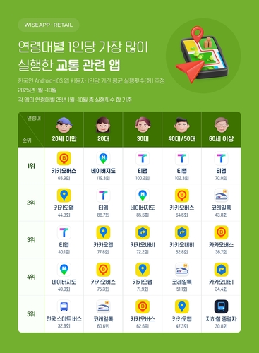 교통 앱/사진=와이즈앱 리테일